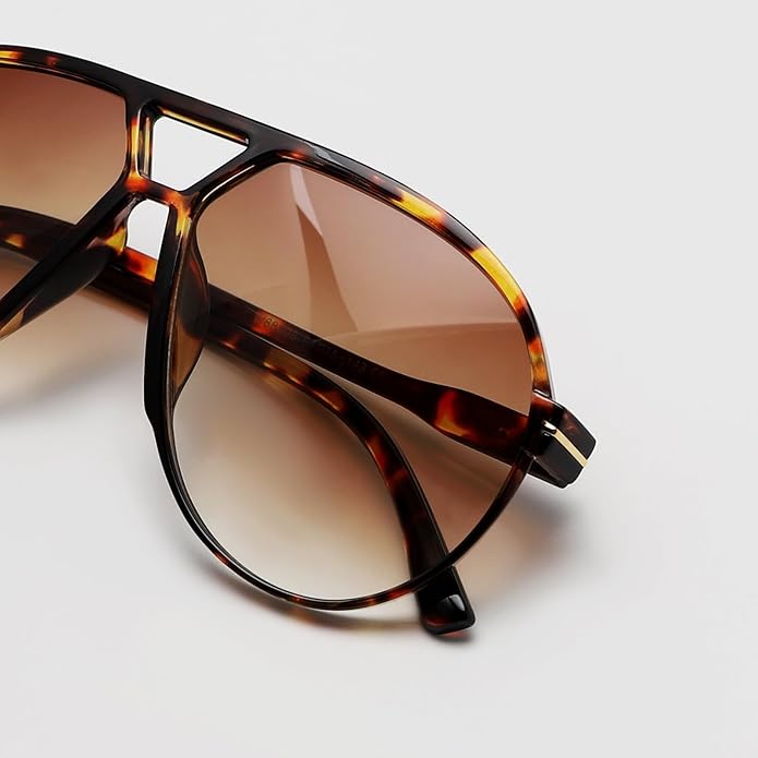 Retro Oversized Aviator Sunglasses - Amara