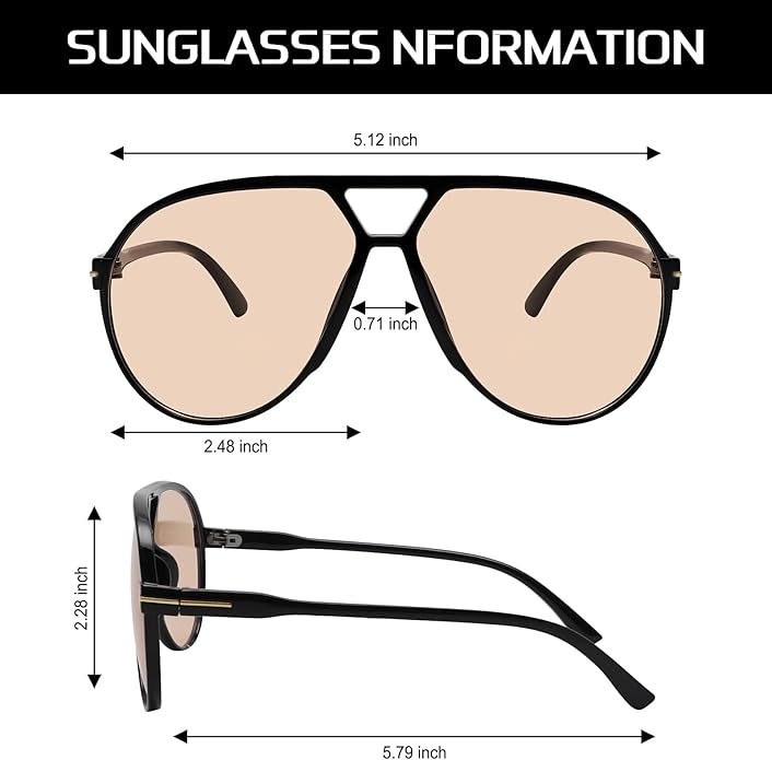 Retro Oversized Aviator Sunglasses - Amara