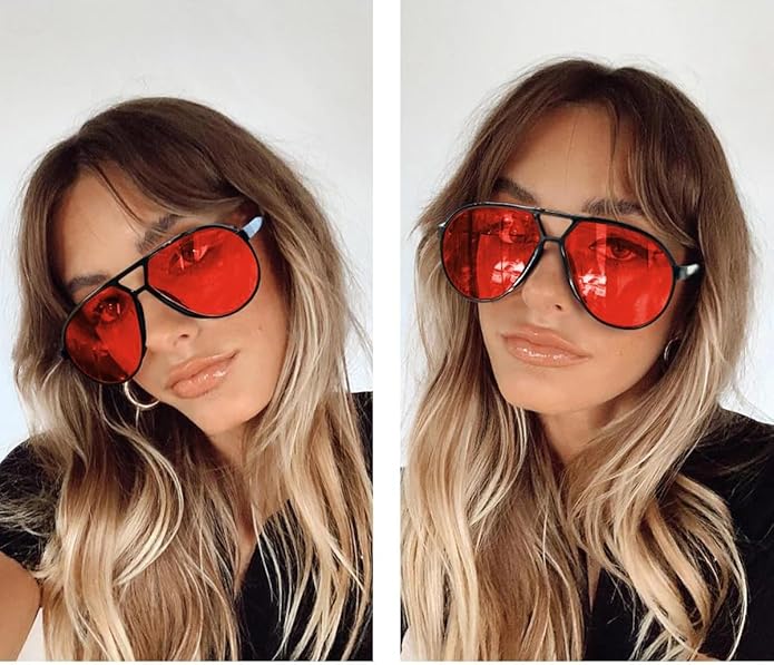 Retro Oversized Aviator Sunglasses - Amara