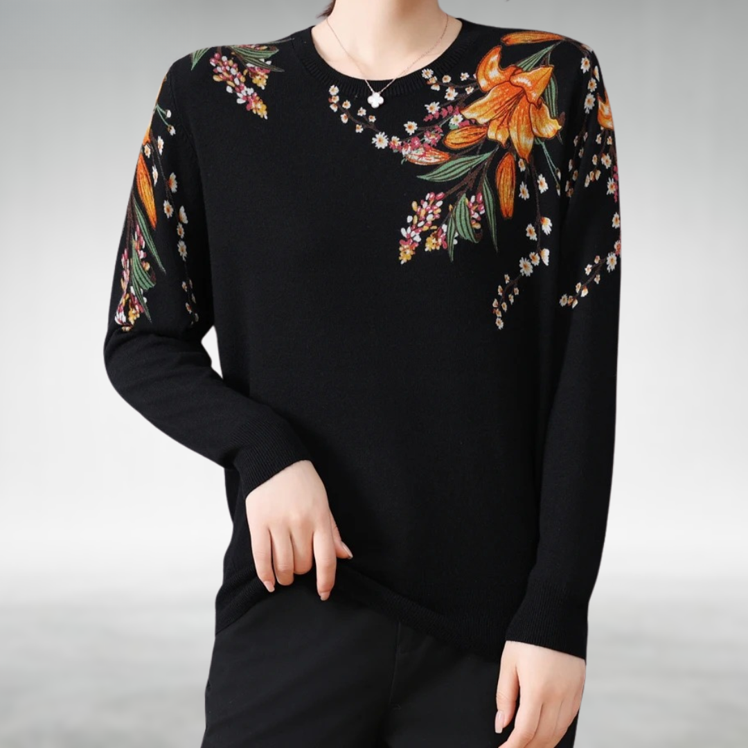 Alannah Elegant Floral Knit Jumper