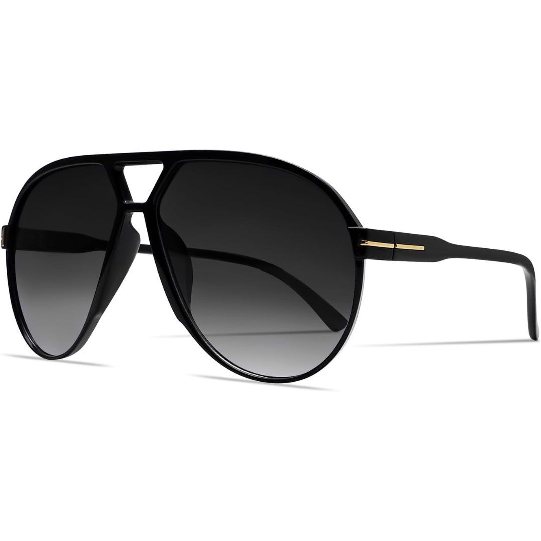 Retro Oversized Aviator Sunglasses - Amara