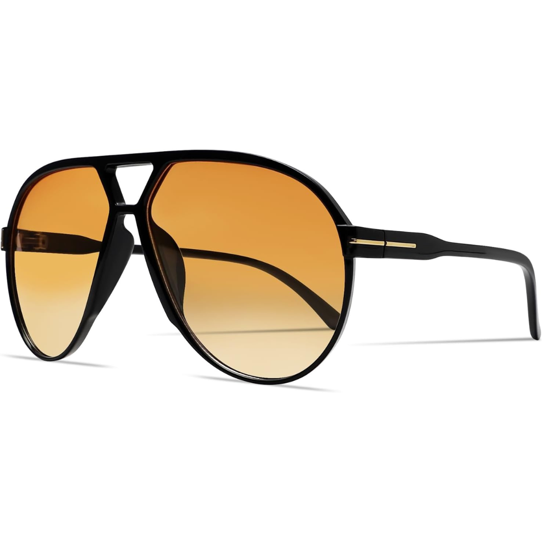 Retro Oversized Aviator Sunglasses - Amara