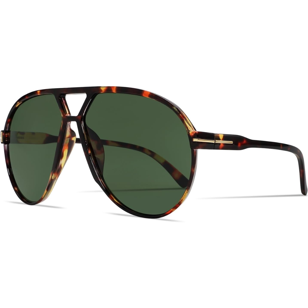 Retro Oversized Aviator Sunglasses - Amara