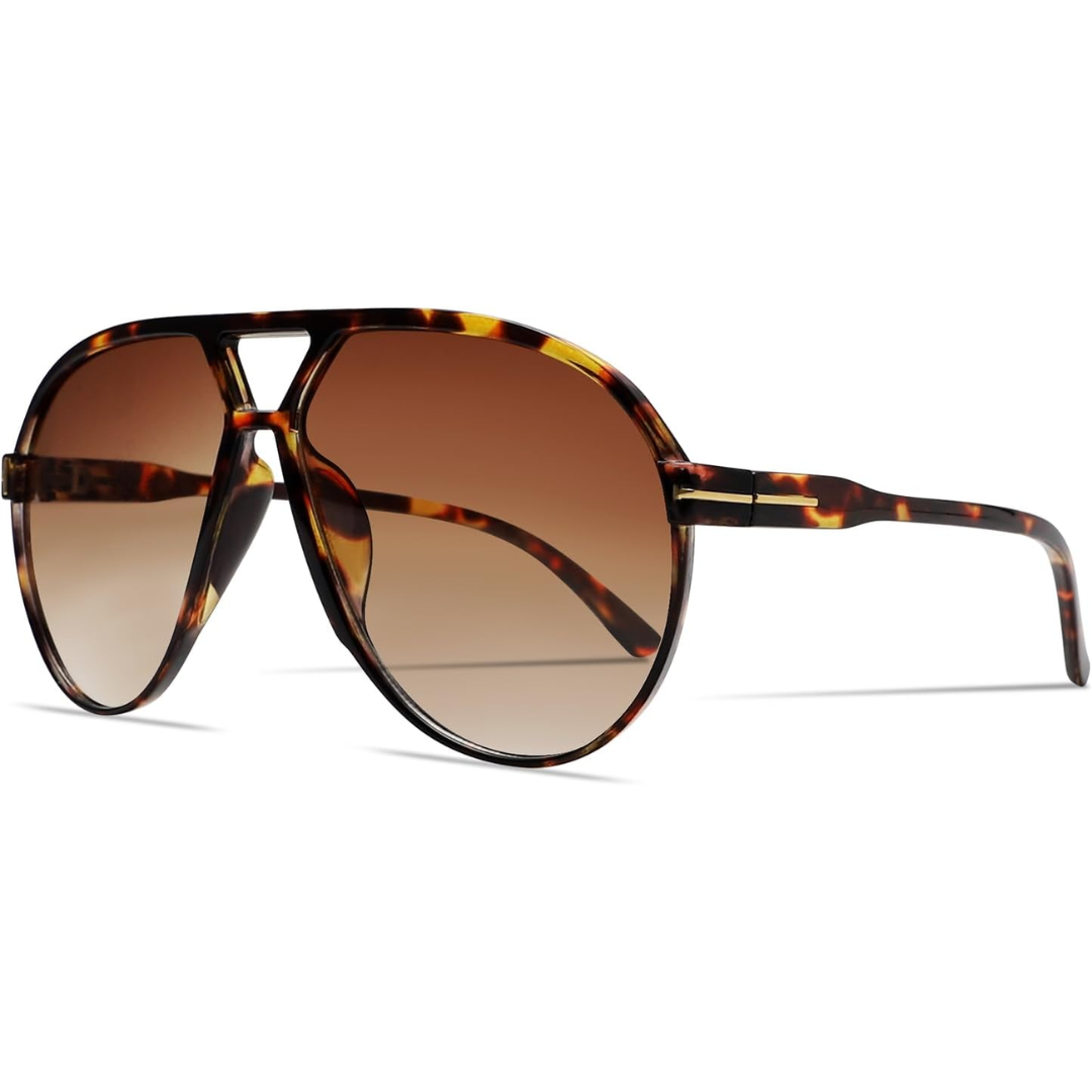 Retro Oversized Aviator Sunglasses - Amara