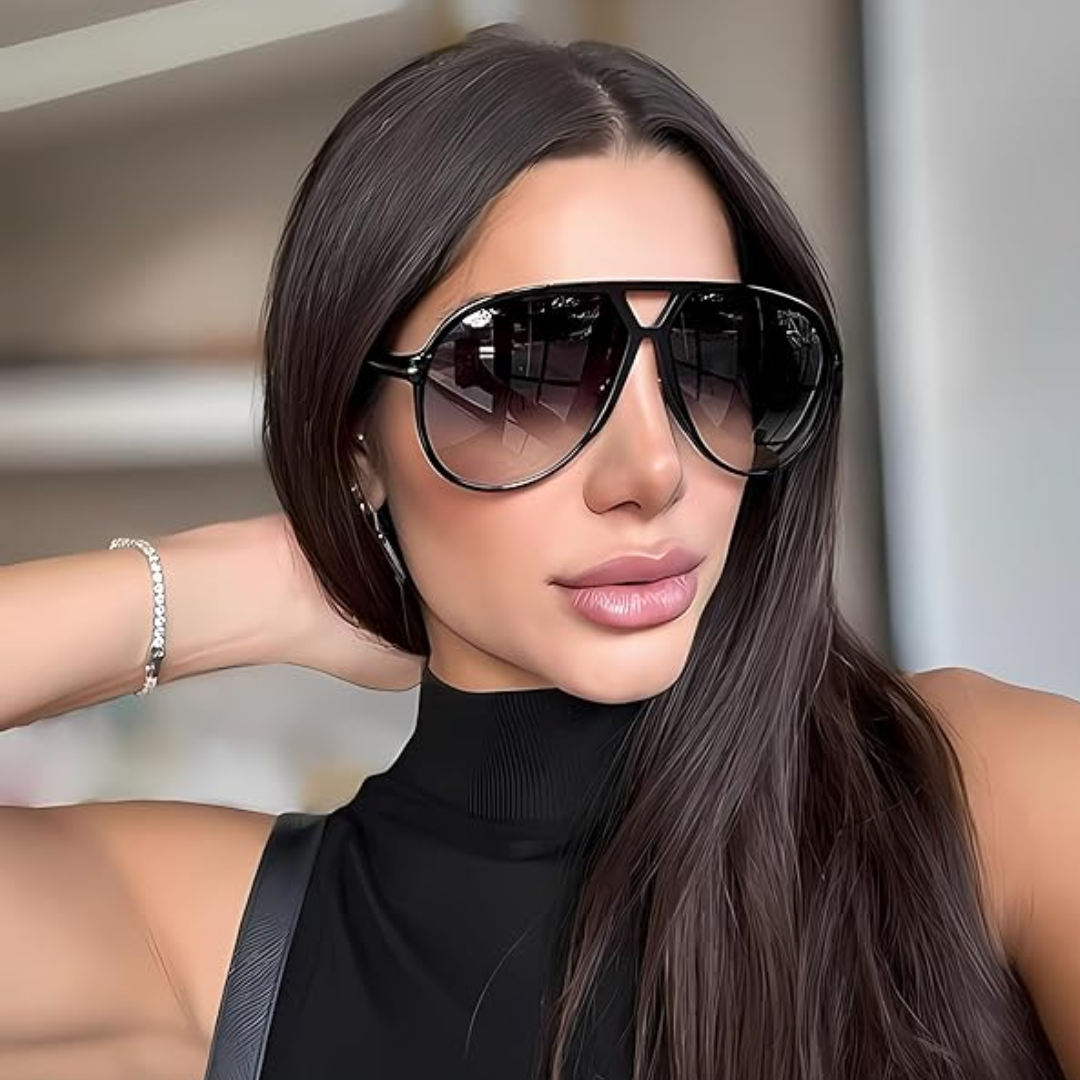 Retro Oversized Aviator Sunglasses - Amara