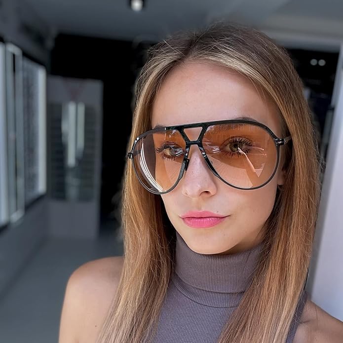 Retro Oversized Aviator Sunglasses - Amara